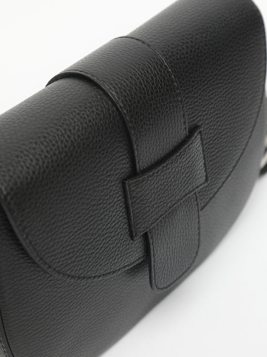 Leather Women's Shoulder Bag Navy Blue