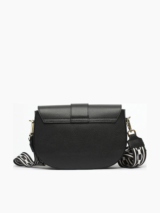 Leather Women's Shoulder Bag Navy Blue