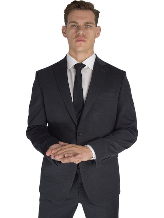 Costum Bărbătesc Cu Vestă Gri Antracit