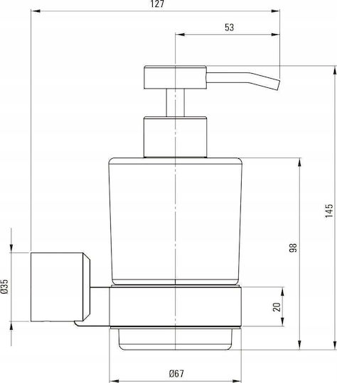 Deante Wall Mounted Dispenser Made of Silver Inox Stainless Steel 200ml