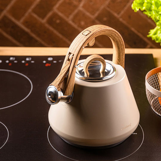 Klausberg Неръждаем бежов електрически чайник 2500 ml