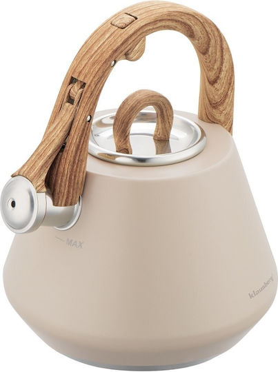 Klausberg Неръждаем бежов електрически чайник 2500 ml