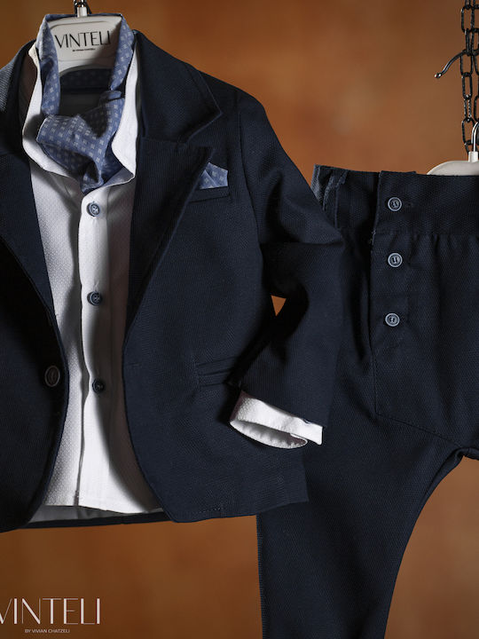 Кръщелен костюм за момче Navy Blue 9503 Vinteli Vn-9503
