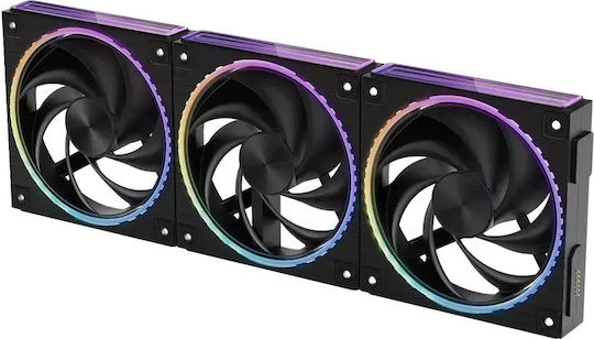 Zm-df 120 A3 Черен Вентилатор за Компютърна Кутия с Обратни Перки (70.5cfm) с ARGB Осветление и 3-пиново Свързване Черен