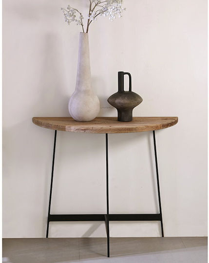 Nexus Console Table Made of Wood & Metal Beige L83xW35xH71.5cm Nexus Console Table Made of Wood & Metal Beige L83xW35xH71.5cm