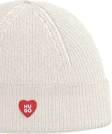 Women's Knitted Beanie in Ecru