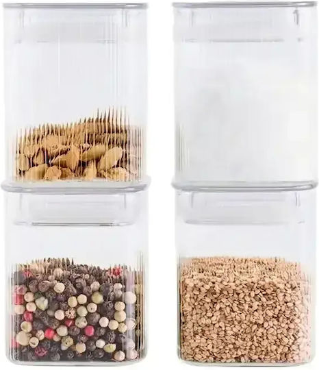 Lieblingsglas Set of 4 Glass Jars for Tea / Pasta with Lid & Stand Transparent 160 ml 4 Pieces