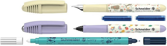 Set Stilou de Caligrafie Violet din Oțel cu Cerneală Violetă și Rezerve