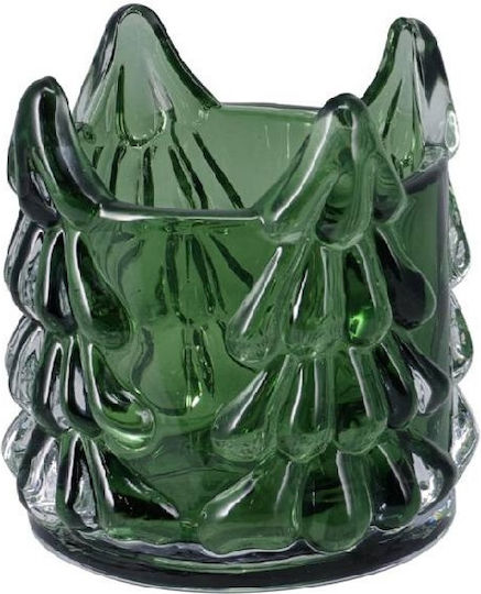Weihnachtlicher Glas-Kerzenhalter 9x8 cm