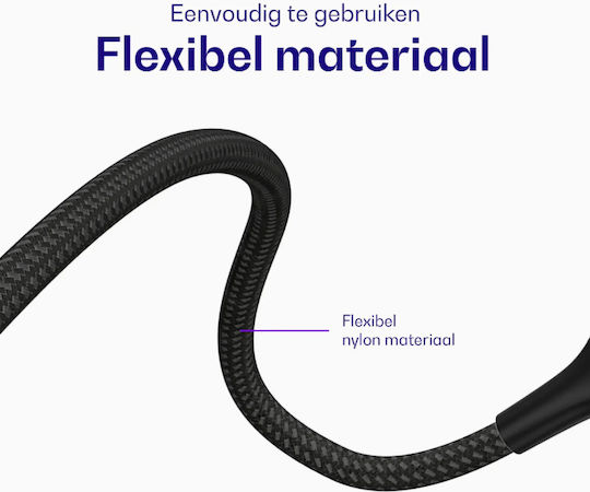 Buddi Flex USB-C to Lightning Cable 20W Μαύρο 5m