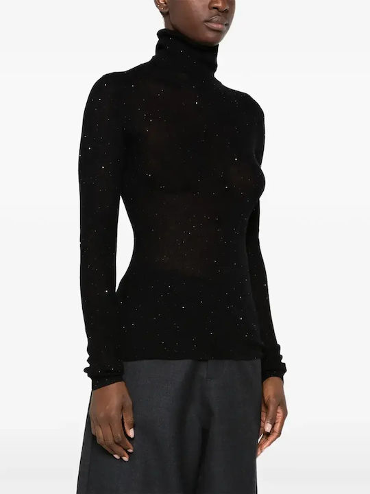 Women's Wool Turtleneck Sweater Black