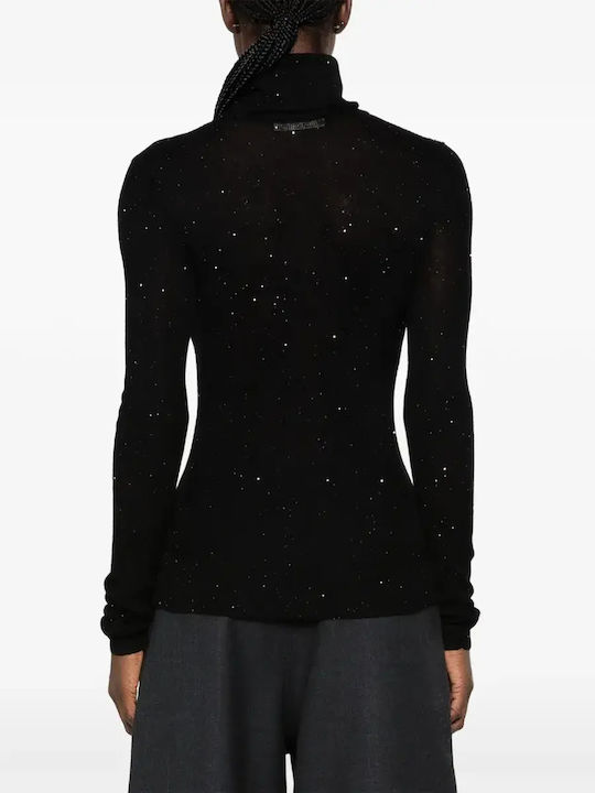 Women's Wool Turtleneck Sweater Black