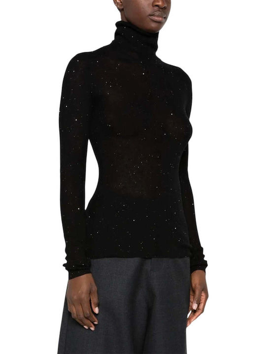 Women's Black Turtleneck Sweater
