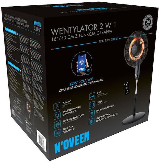 N'Oveen Quarzheizstrahler mit Ventilator 2000 W