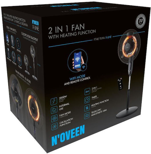 N'Oveen Quarzheizstrahler mit Ventilator 2000 W