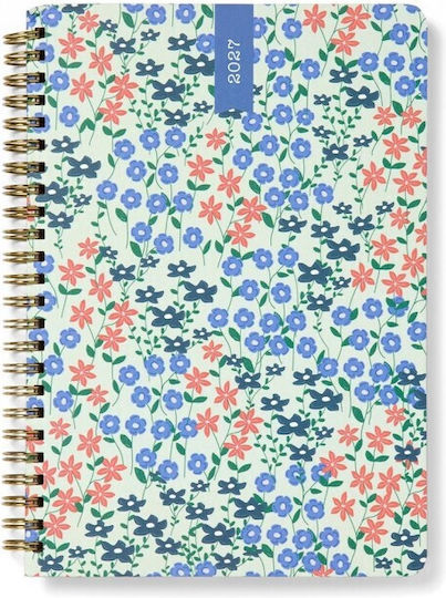 Letts Spring Valley Wochenplaner A5 2027 mit Spiralbindung 16,3 × 21,6 cm (Verschiedene Designs/Farben)