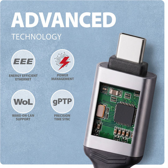 Axagon ADE-CM50 USB-C Netzwerkadapter mit kabelgebundener Ethernet-Verbindung