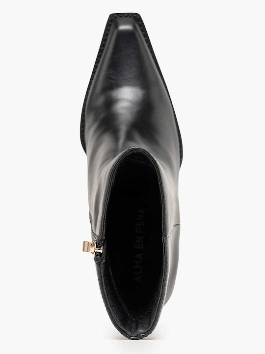 Black Leather Women's Ankle Boots