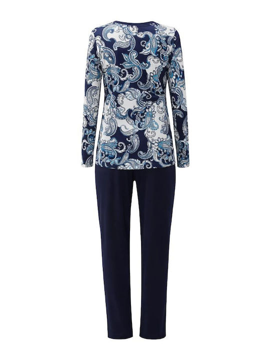 GoldenBay Winterliches Damen-Pyjama-Set Dunkelblau GoldenBay Winterliches Damen-Pyjama-Set Dunkelblau