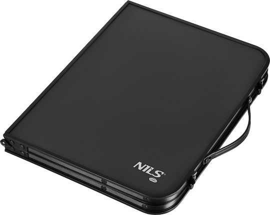 Nils Masă Metalică Pliabilă pentru Camping 60x40x25 cm Neagră