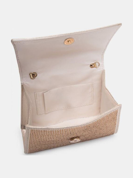 Bronzefarbene Damen-Clutch aus Stoff