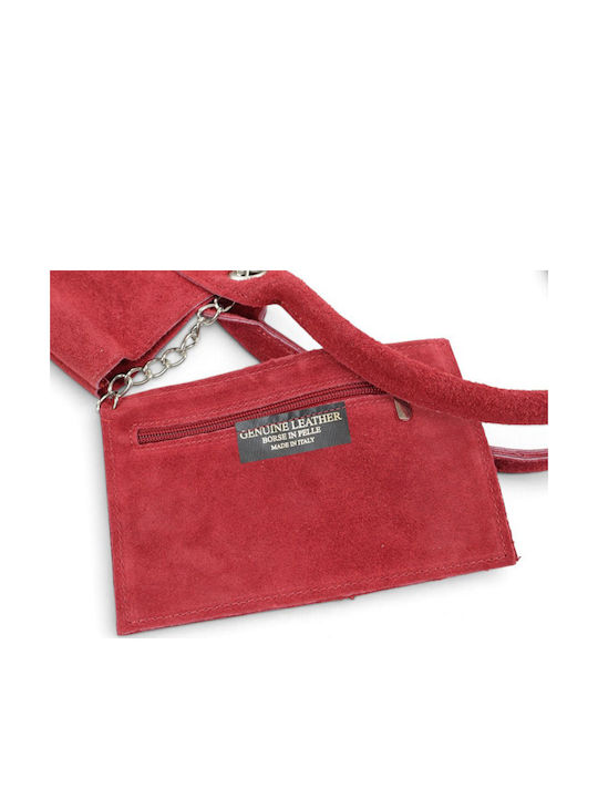 Leather Women's Shopper Bag Suede Dark Red