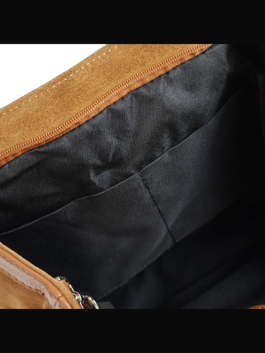 Women's Leather Shopper Bag Suede Tabac Brown