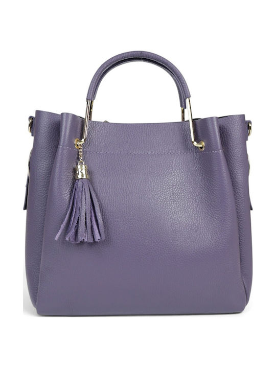 Leather Women's Tote Bag Purple