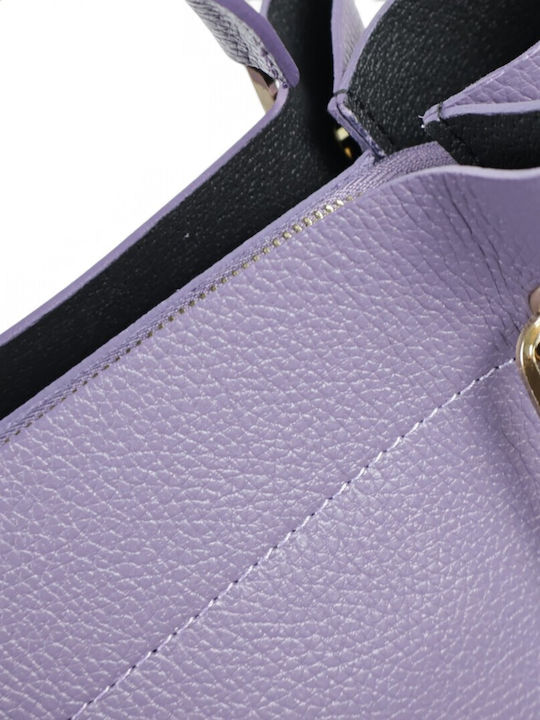 Leather Women's Tote Bag Purple