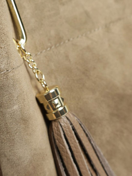 Women's Suede Tote Bag Dark Taupe