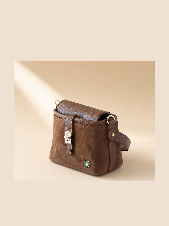 Damenhandtasche aus Leder zum Umhängen als Schulter-, Crossbody- oder Henkeltasche Suede Zypressengrün