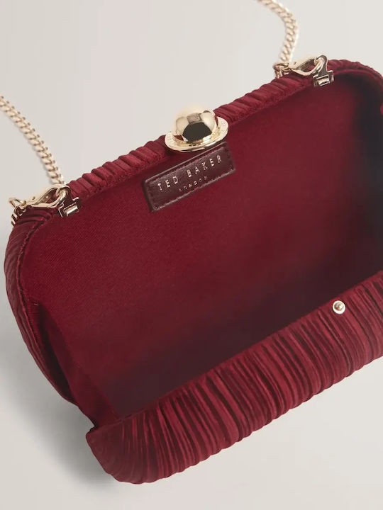 Plisse Damen-Clutch Bordeaux