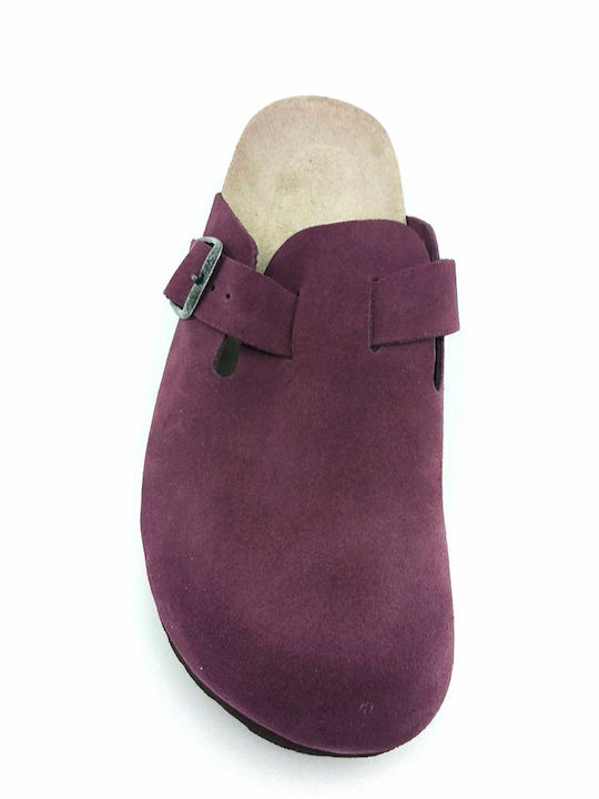 Anatomic Leather Clogs Women's Slippers Burgundy