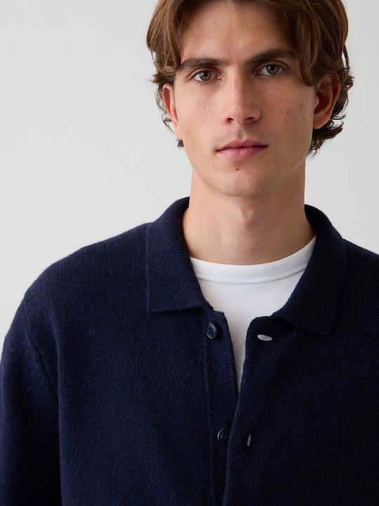 Herrenstrickjacke mit Knöpfen New Classic Navy Blue
