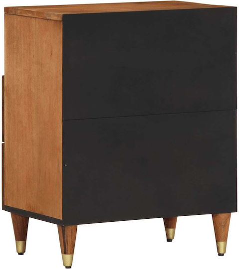 Wooden Bedside Table Brown 50x33x62cm