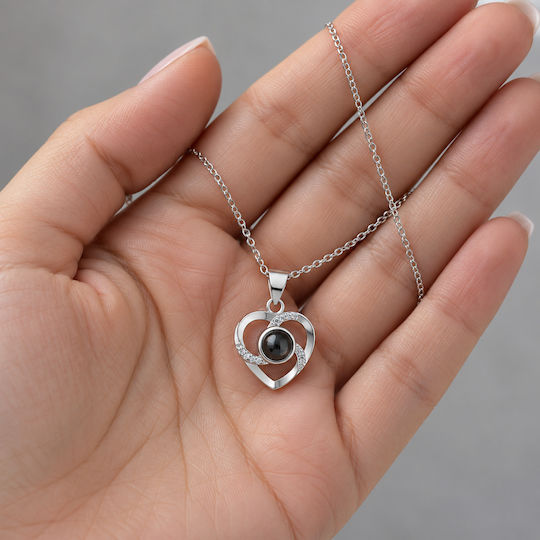 Eternal Rose Necklace Box “I Love You” 100 Languages Blue
