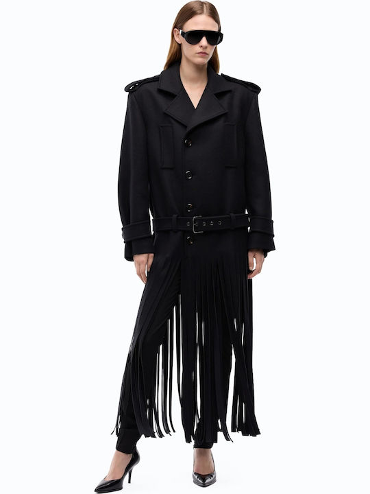 Pinko Μάλλινο Παλτό Black