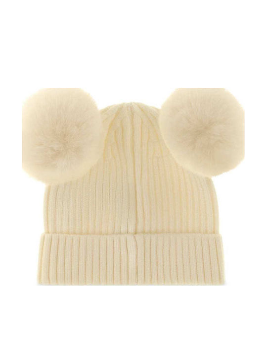 Kinder-Strickmütze Beige