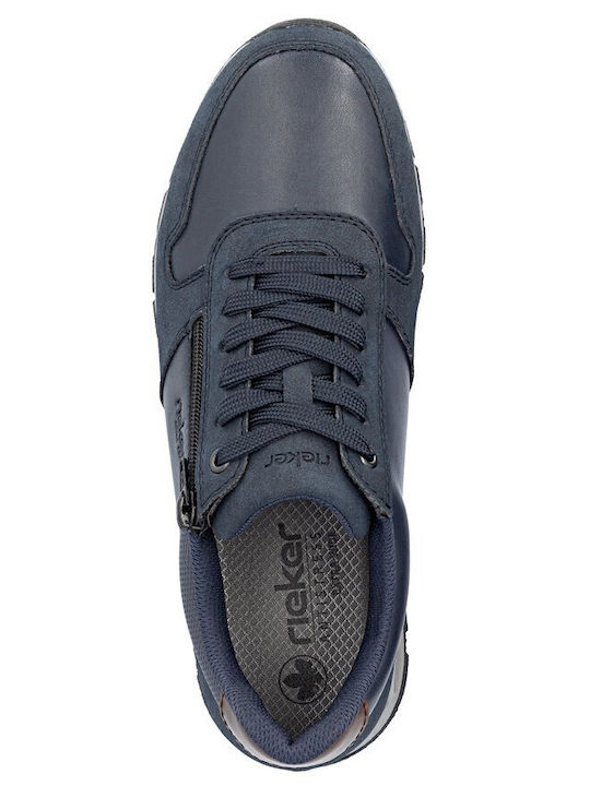 Anatomische Blaue Herren Freizeitschuhe aus Leder