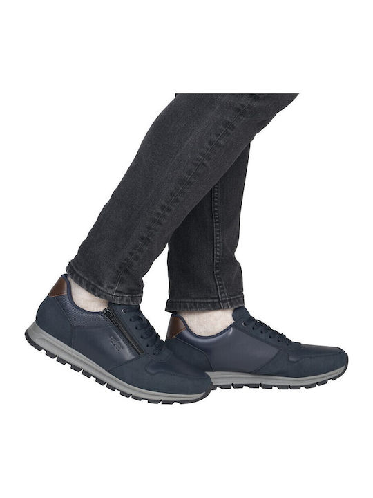 Anatomische Blaue Herren Freizeitschuhe aus Leder