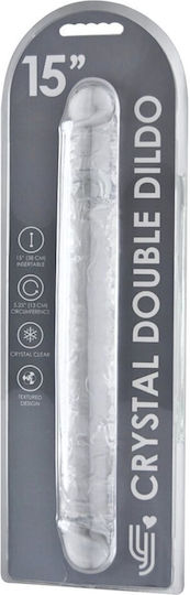 Loving Joy Διπλό Dildo με Όρχεις και Βεντούζα Διάφανο