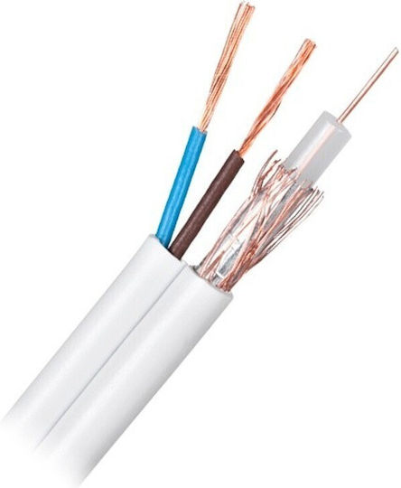 Lechpol Cablu Coaxial de 75 Ω Cupru + Cupru + 2 × 0,5 Mm 100 M