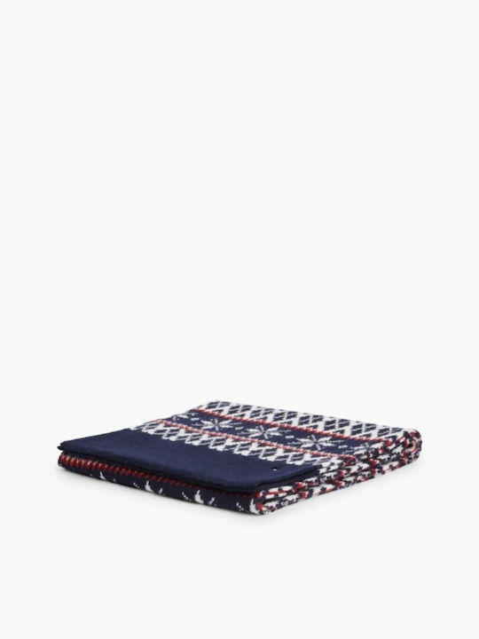 Men's Wool Scarf Navy Blue