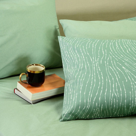 Melinen Brooke Double Bed Sheet Set 205x270cm Aqua (4pcs)