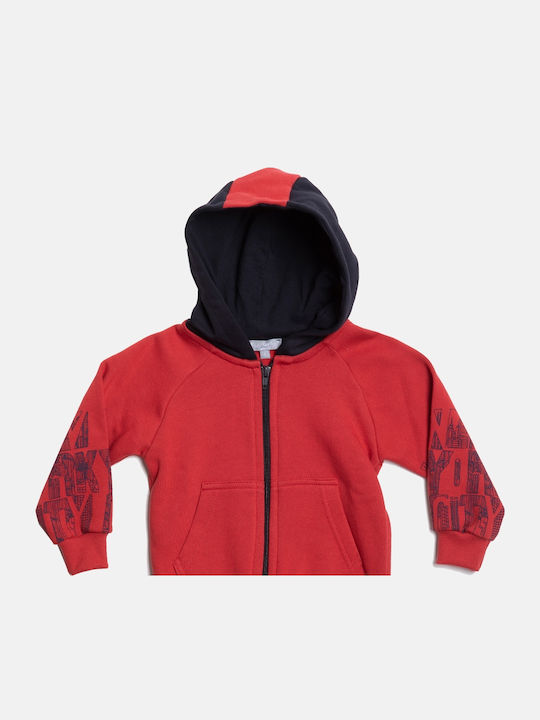 Kinder-Sweatjacke mit Kapuze in Bordeaux