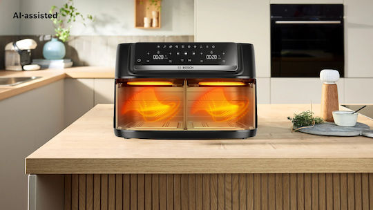 Air Fryer Series 4 cu Două Coșuri Detașabile de 9 l, Negru