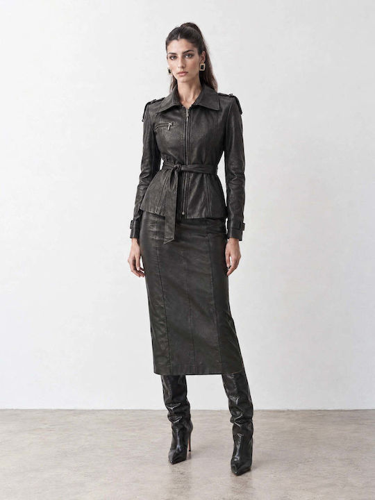 Long Women's Winter Jacket Black