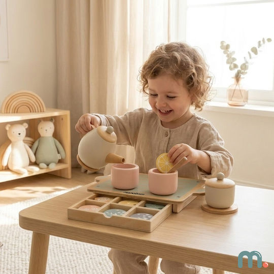 Mamabrum Teeservice-Spielzeug aus Holz, 18-teilig