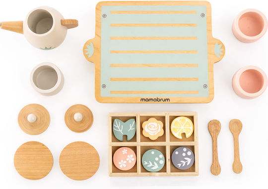 Mamabrum Teeservice-Spielzeug aus Holz, 18-teilig