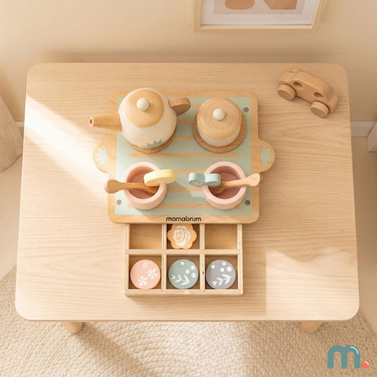 Mamabrum Teeservice-Spielzeug aus Holz, 18-teilig